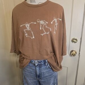Full Tilt Brown Skeleton Skateboard Tee